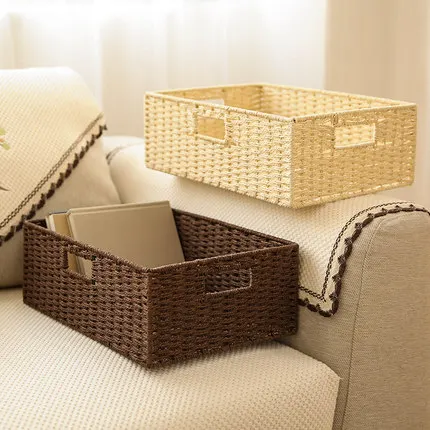 

Plain weave braid collection baskets unclaimed desktop debris collection dwelling box rectangular box braid