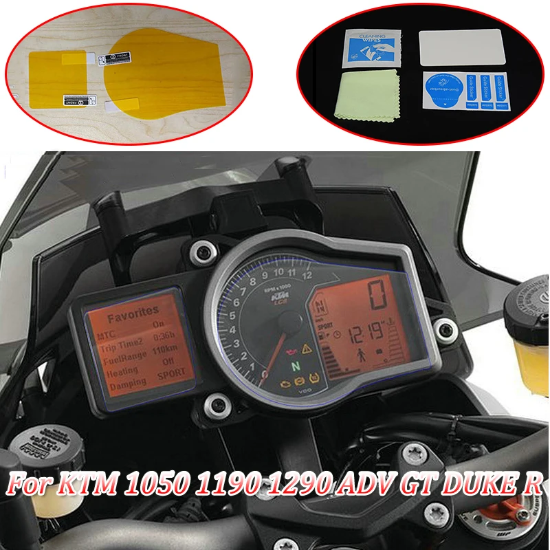 moto Cluster Scratch Protection Film Instrument Dashboard Cover Guard TPU Blu-ray for KTM 1050 1190 1290 ADV GT DUKE R (1)