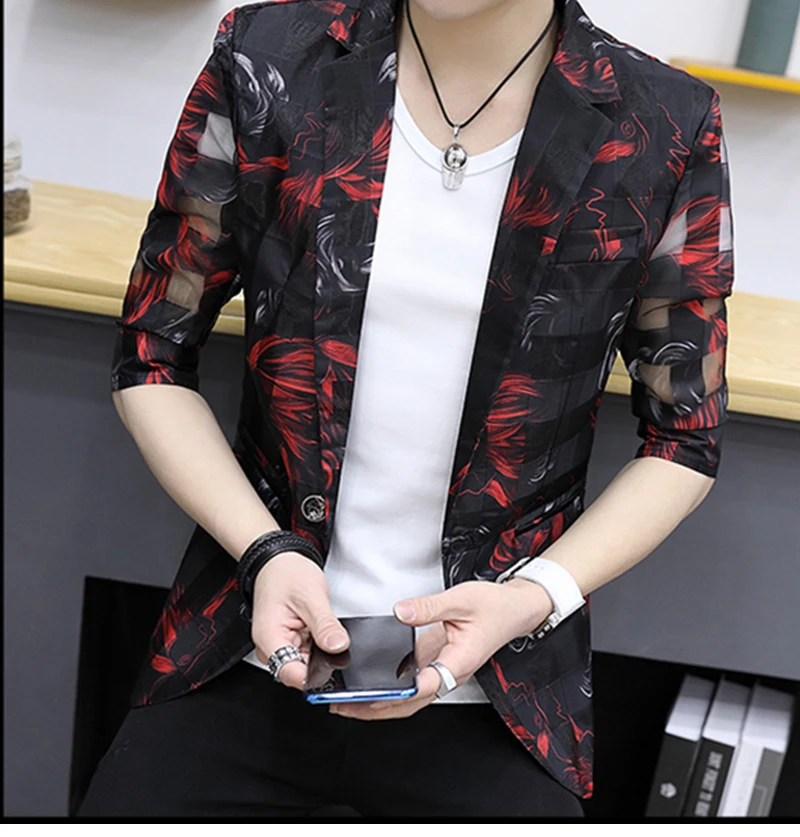 Men Blazer Party Printed  (2)