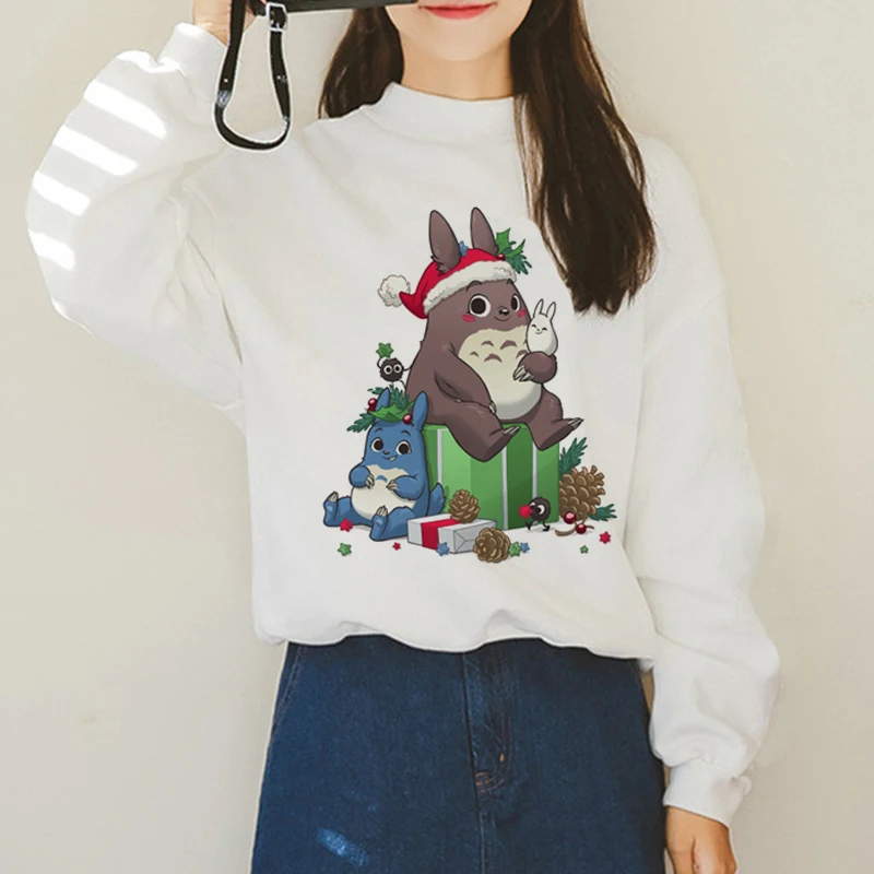 Totoro Studio Ghibli Kawaii Harajuku Толстовка для женщин Ullzang Красивый Веселый мультяшный Аниме толстовки 90s Графический Hoody женский - Цвет: H1423