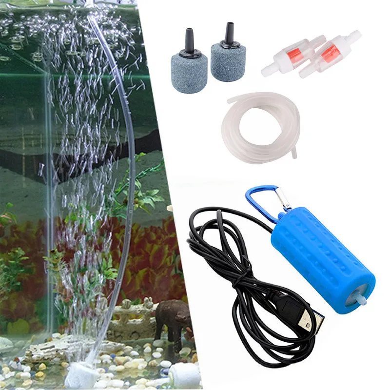 Аквариум Мини USB кислородный воздушный насос с аксессуарами камень обратный клапан трубки немой энергосберегающие принадлежности аксессуары для аквариума