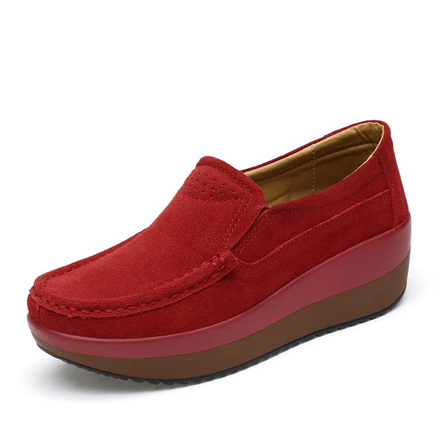 

Women Shoes Ballet Cow Suede Leather Flat Platform Woman Shoes zapatos de mujer Slip On Female Women's Loafers Moccasins Shoe