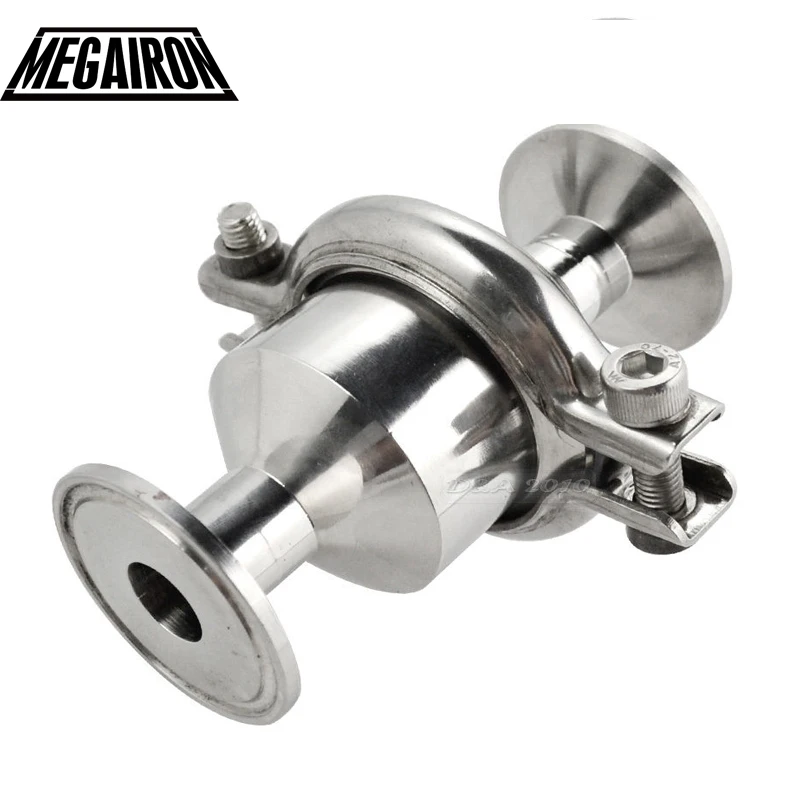 

MEGAIRON 3/4" to 2" Pipe OD 19mm to 51mm Sanitary Tri Clamp Type Check Valve SS316 Water Oil Control Back-pressure Valve