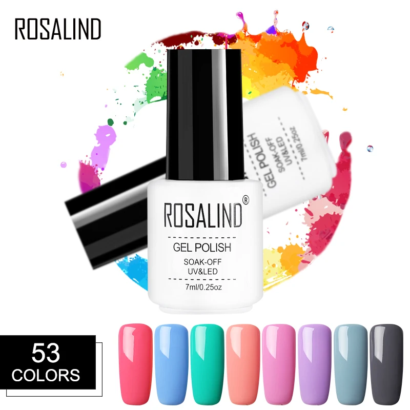 

Rosalind 7ml Nail Polish Nail Art Gel Polish Hybrid varnish 58 Colors UV Gel Nail Polish Set Semi permanent Base for Manicure