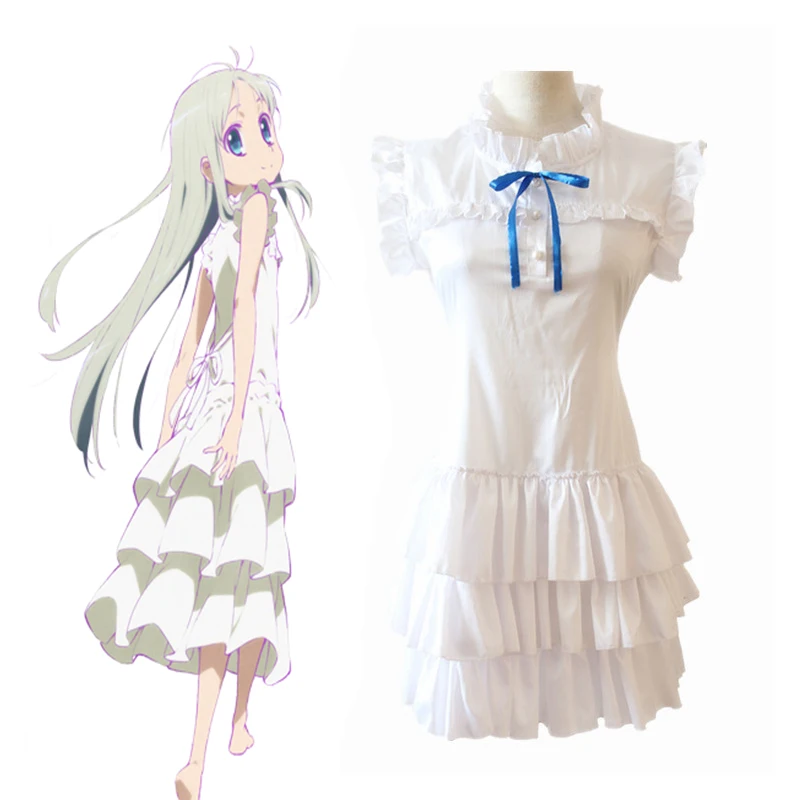 Аниме Anohana The Flower We Seen тот день Косплей костюмы Meiko Honma Костюм платья Хэллоуин