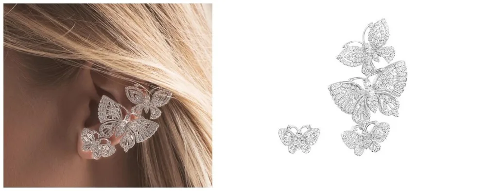 Модные асимметричные серьги в виде бабочек, животных, кубического циркония для женщин, ювелирные изделия, подарок, вечерние аксессуары