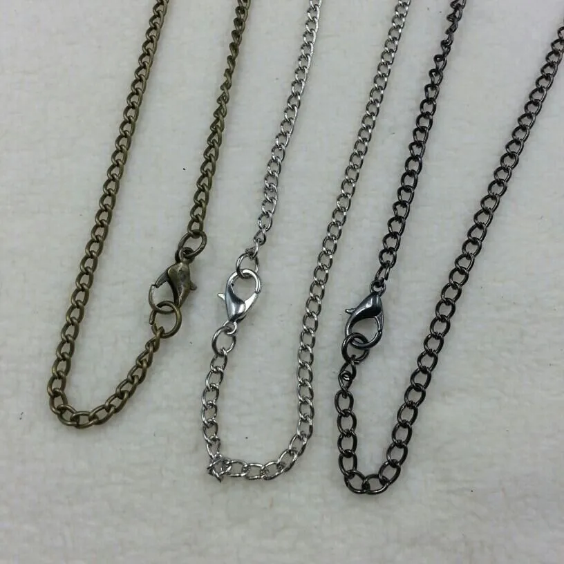 Metal Chain With Lobster  Clasps Silver, Bronze,  Gun Black,  Chains DIY Necklace Bracelets Jewelry Making