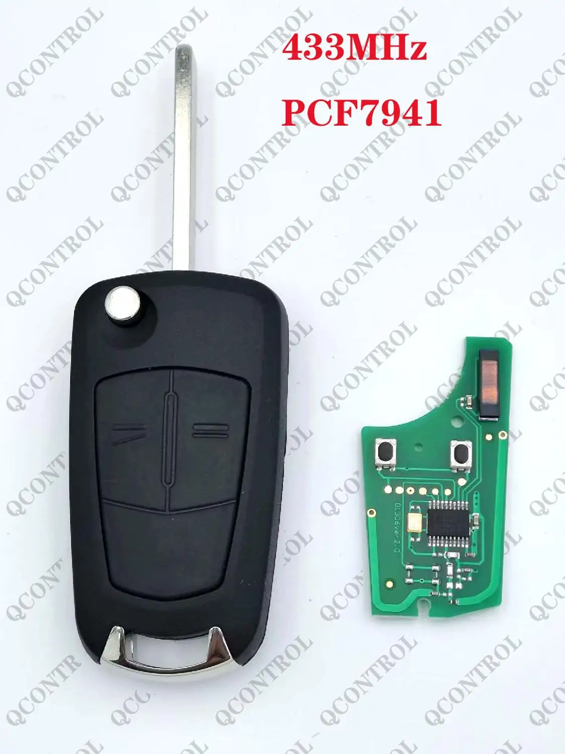 QCONTROL автомобиль дистанционного ключа PCB G1-AM433TX подходит для Opel/Vauxhall Corsa D 2007-2012, Meriva B 2010-2013