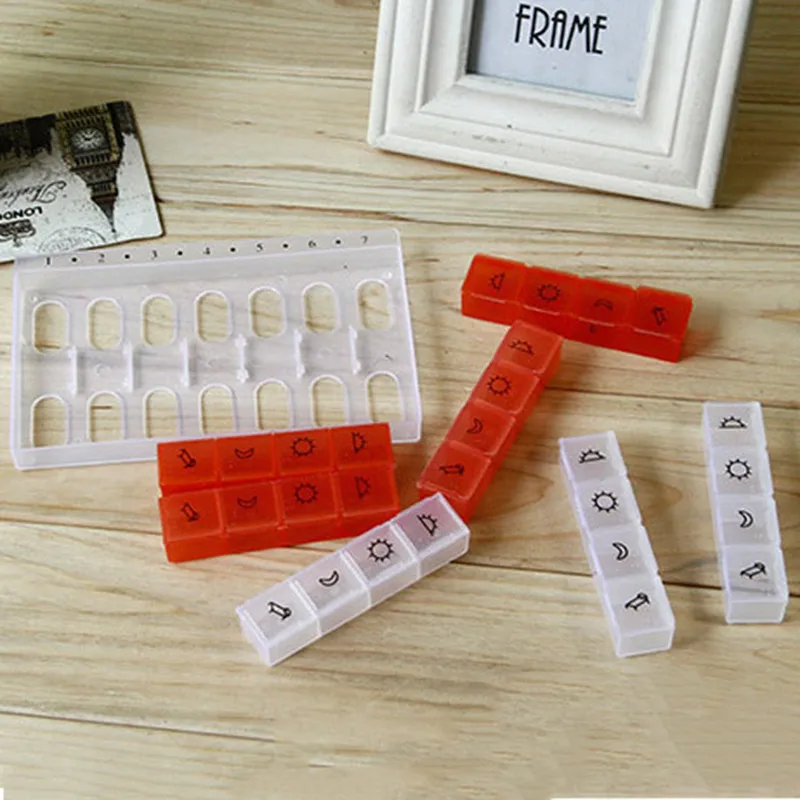 

Weekly 7 Days Pills Storage Box 28 Grids Daily Reminder Medicine Drug Organizer Case Small Jewelry Holder Container HB