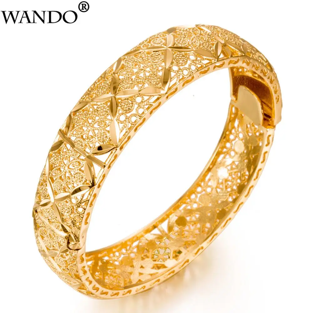 

WANDO Luxury 24k Gold Color Ethiopian Jewelry Bangles For Women Dubai Ramadan Bangles&Bracelet African/Arab Weeding jewelry Gift