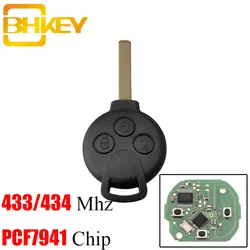 BHKEY 3 кнопки 433 мГц удаленной машине Брелока Для MERCEDES BENZ MB Smart 451 2007-2013 ID46 PCF7941 Tranponder чип