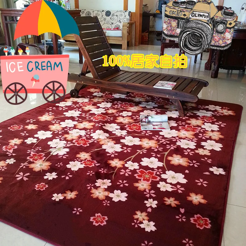 

Autumn and winter plush carpet coffee table rustic small fresh flower