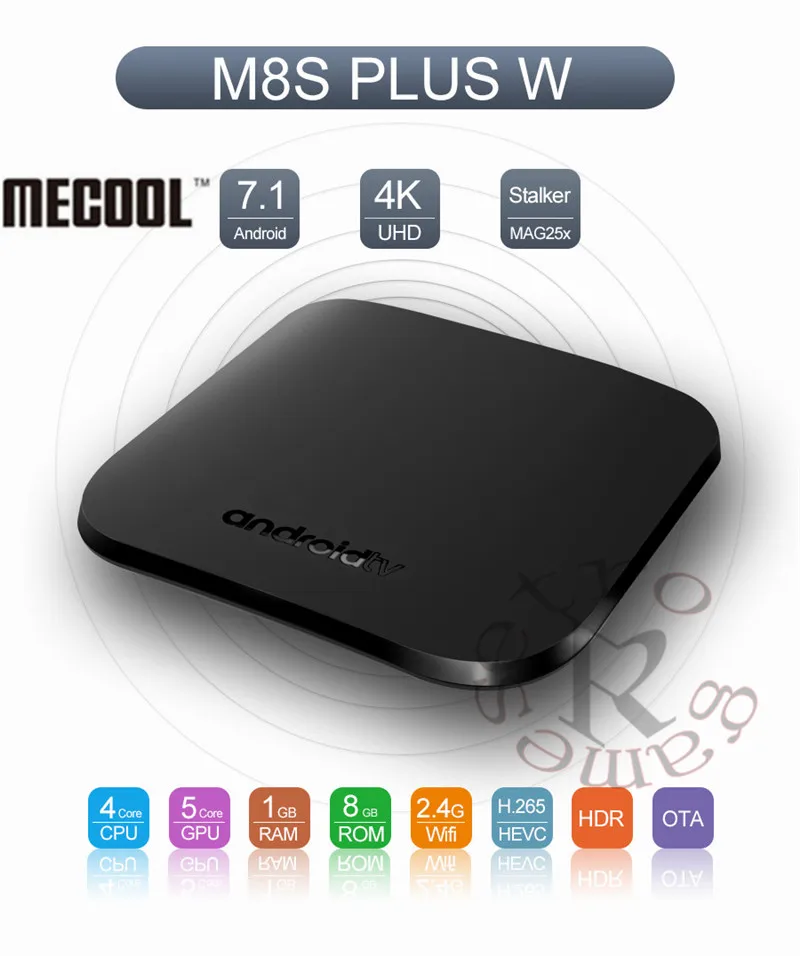 2018 Новый M8S Plus W Android 7 1 четырехъядерный процессор Amlogic ГБ 8 ТВ бокс ультра тонкий
