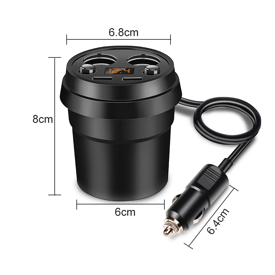 Kommander Dual USB Выход чашки 3.1A DC12 24V авто прикуривателя Splitter гнездо автомобильного