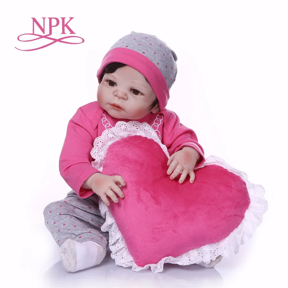 NPK bebes reborn 57 см полный силиконовый корпус Reborn Девочка Кукла игрушки новорожденная