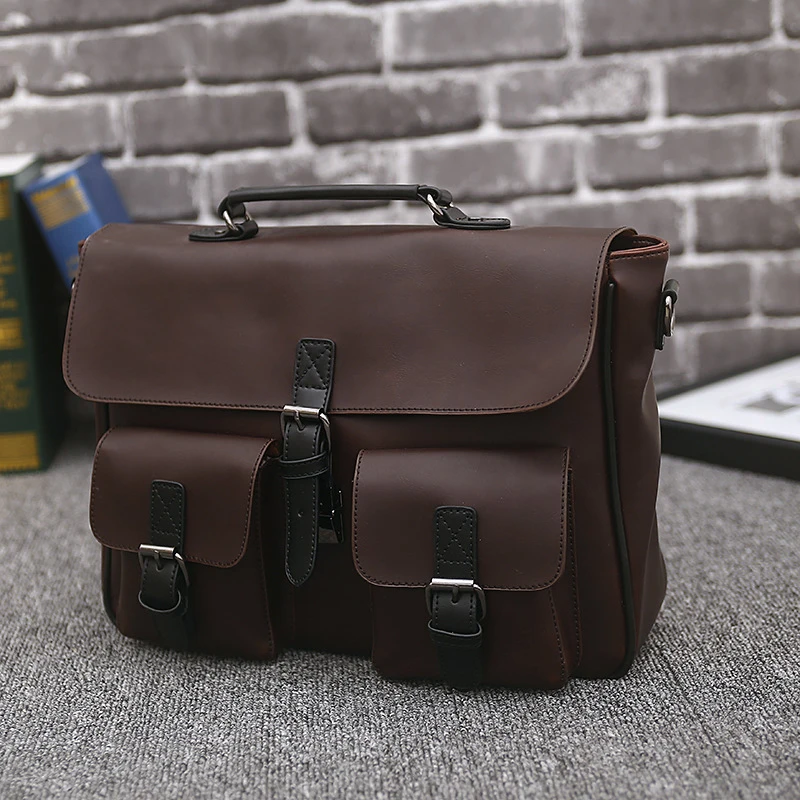جديد خمر بو الجلود الرجال حقيبة كمبيوتر محمول حقيبة كتف حقائب عمل خمر اليدوية حقيبة الرجال Crossbody حقيبة الجملة