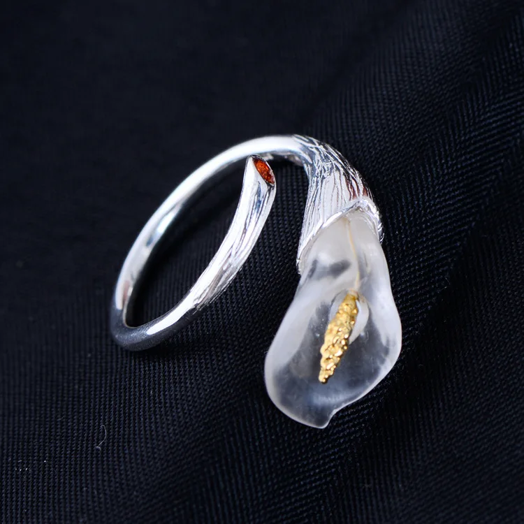 

Heart opening ring with female manual Mosaic bai shuijing callas adjustable bracelet wholesale products