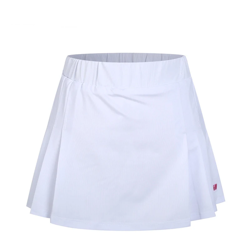 Юбка-шорты для тенниса, популярные модели, юбка для бадминтона, юбка-брюки для женщин, быстросохнущие летние спортивные теннисные шорты для девочек - Цвет: Белый