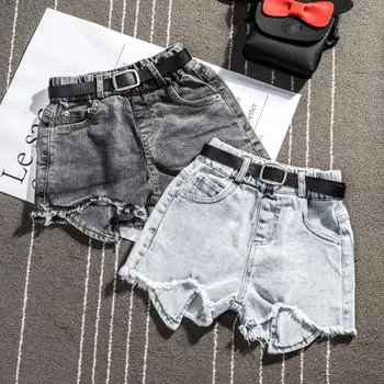 children's high waisted denim shorts