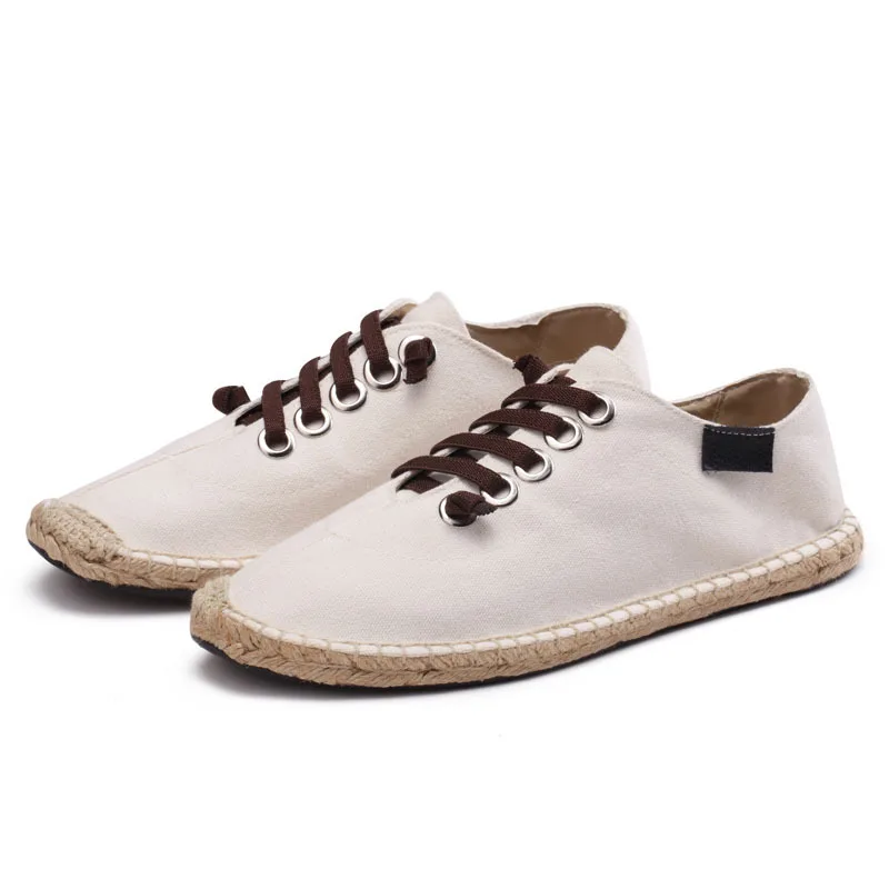 Peking Spring Summer Boats Shoes Hemp Canvas Sneakers Lace Up Breathable Men's Flats Espadrilles Fashion Casual Driving Shoes Peking Spring Summer Boats Shoes Hemp Canvas Sneakers Lace Up Breathable Men's Flats Espadrilles Fashion Casual Driving Shoes
