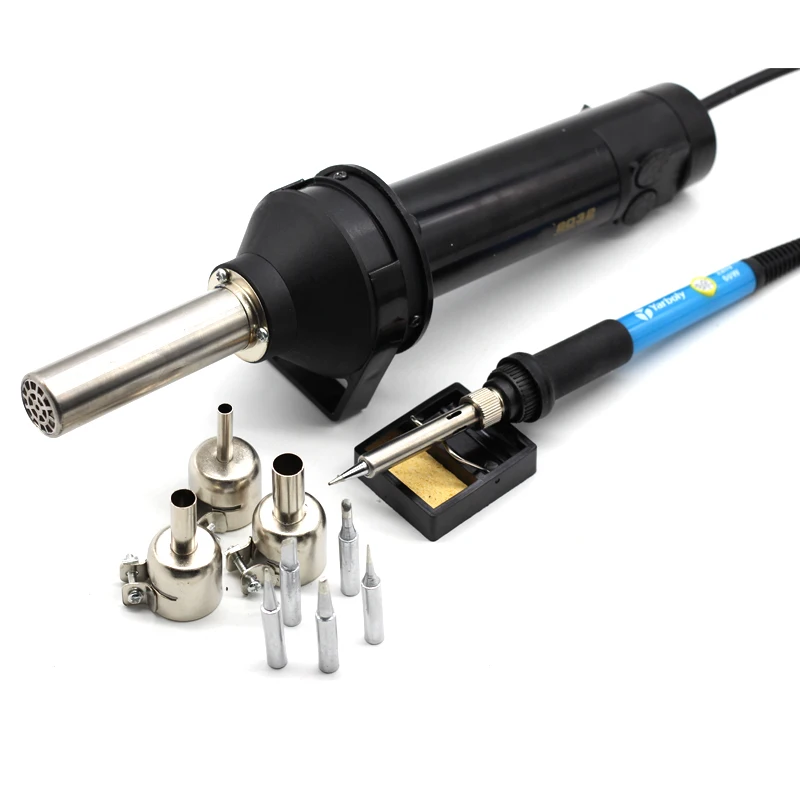 

220V 420W Adjustable Electronic Heat Hot Air Gun 8032 Desoldering Soldering Station+Electric Soldering Iron