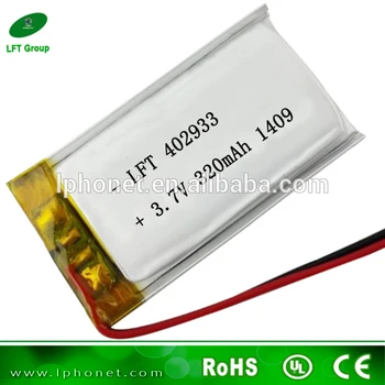 

lipo battery 402933 3.7v 320mAh speaker portable battery manufacture