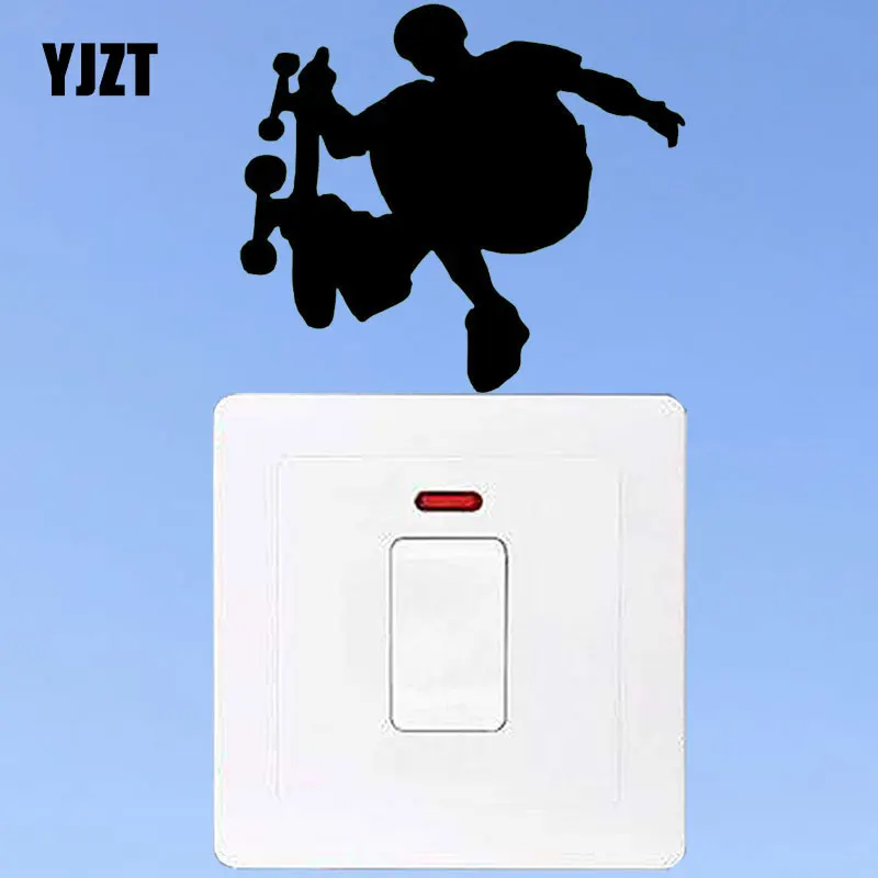 

YJZT PERSONALISED SKATEBOARD Wall Decal Decor Livingroom Light Switch Sticker 8SS-2441