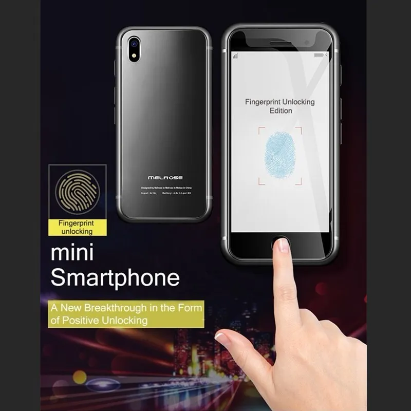 Мини смартфон с распознаванием отпечатков пальцев 4G LTE 2 45 дюйма 1 + 8 Гб Android 7