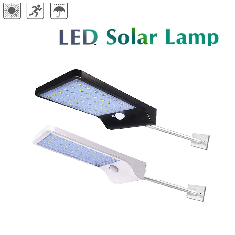 

Aluminum pole 36/48 LED Outdoor Wall Solar Motion Sensor Light Wireless Waterproof security lamp for garden yard pathway pation