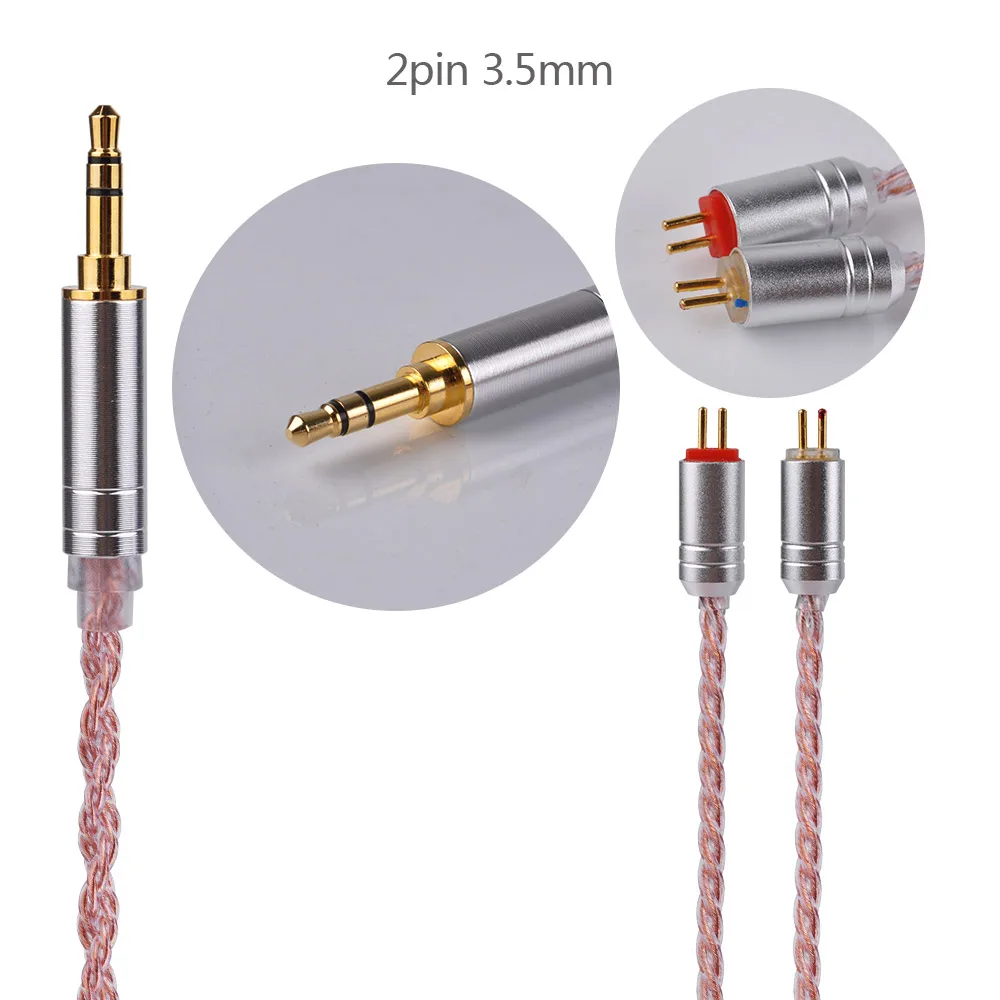 Yinyoo 6 ядро розовый Медь кабель 2 5/3 5/4 4 мм балансный с MMCX/2pin разъем для ZS10 ZST ZSR ZSn PRO HQ6