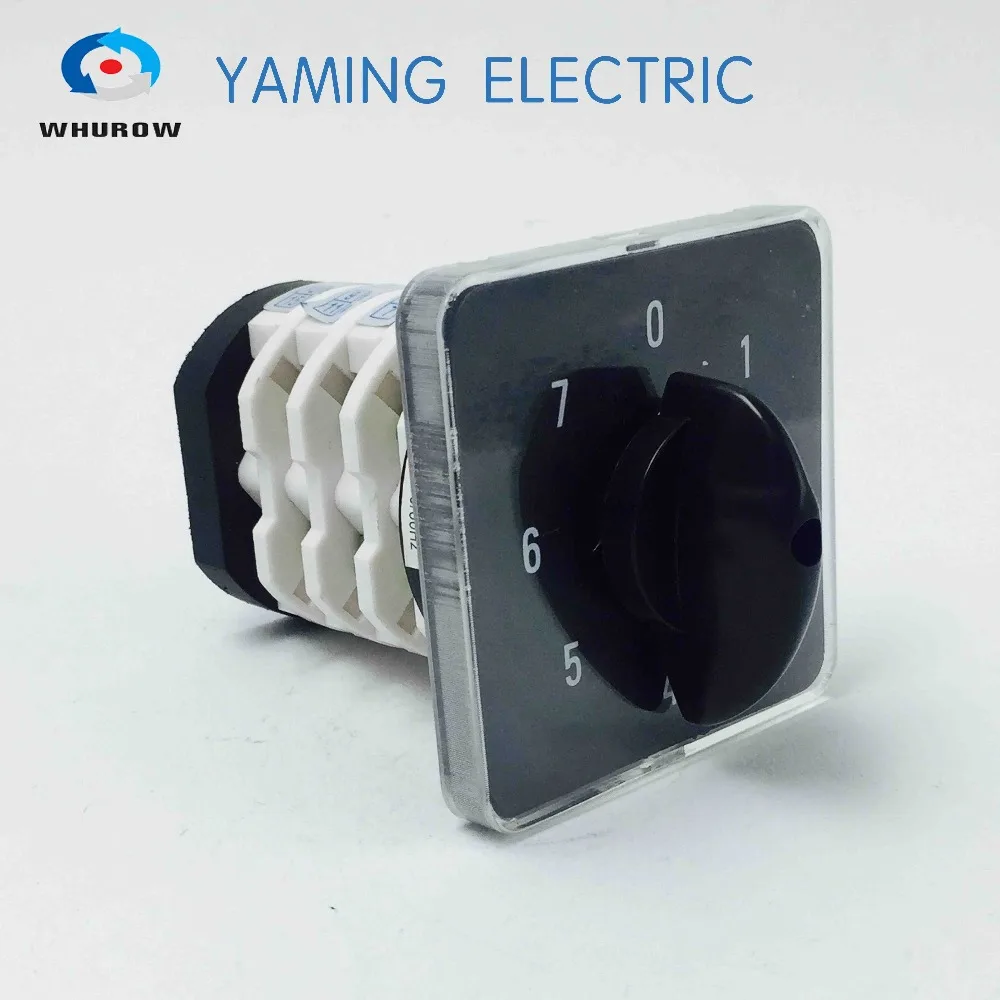 

YMZ12-25 Electrical changeover cam rotary selector operation main switch manual transfer switch 25A 4 Pole 7 position