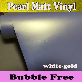 

Flip Flop white to gold satin Matt Vinyl Wrap With White Pearlescent Vinyl Car Wrapping Film with air free Size:1.52*20M/Roll