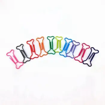 

100pcs Bone Shape Multicolor Metal Paper Clips