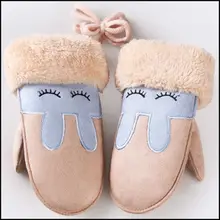 Мода г. Повседневное унисекс милые детские Обувь для девочек Обувь для мальчиков подарок с рисунком кролика детская Прихватки для мангала зимние теплые варежки Регулируемая Прихватки для мангала