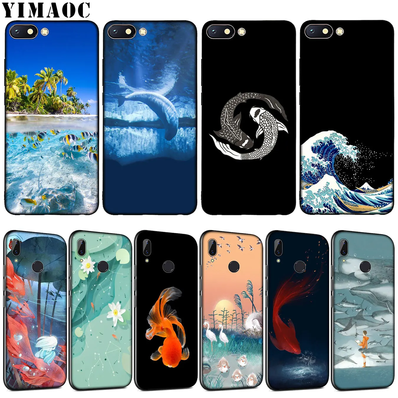

YIMAOC Fish ocean Beach Chinese style Soft Silicone Case for Xiaomi Redmi K20 GO S2 6A 7A 4A 4X Note 8 7 5 6 Pro Plus Cover
