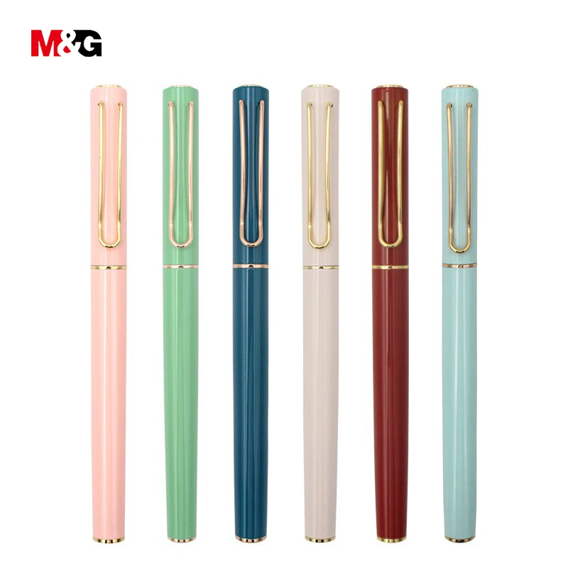 

M&G 6 colors Elegant Metal fountain ink pen for school supplies quality nib Sample office pens for writing stationery luxury pen