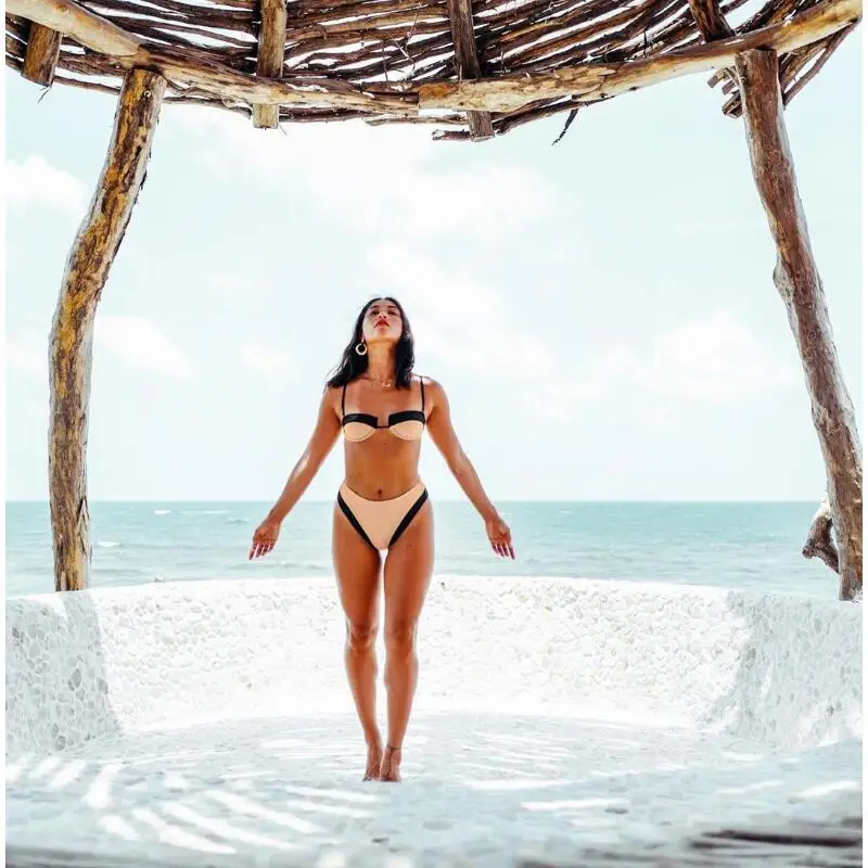 2019 NEW Underwire Push Up Bikini Nude Brazilian High Waist Swimwear