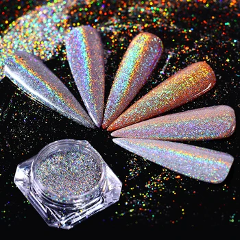 

0.5g Laser Nail Glitter Flakies Rainbow Shining Pigment Powder Dust Nail Art Decoration