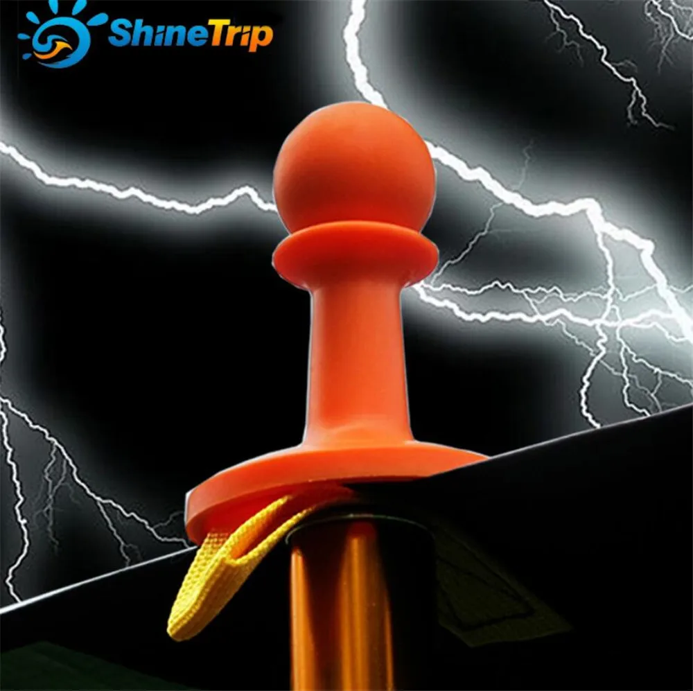 

4PCS TPR Lightning Proof Cap Tent Poles Awning Rod Support Bar Camping Lightning Protection Hat Mountain Guards Cap Tent Kits