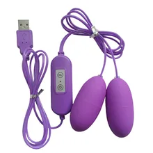 Wonderful USB Double Jumping Eggs 20 Frequency Bullet Love Eggs Vibrator Mini Wired Sex Toy for Woman Nov 22
