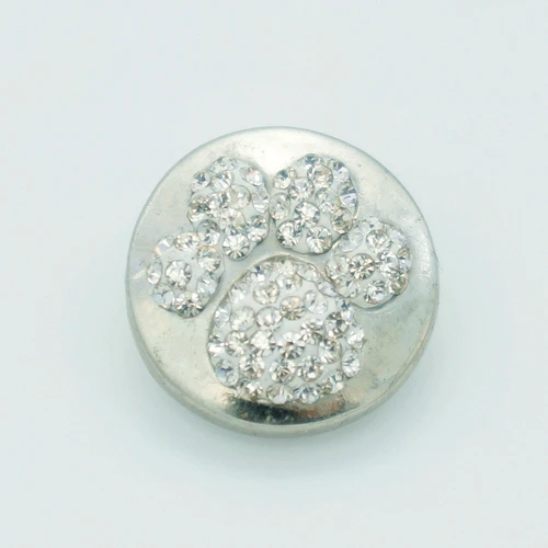 

New KS0035 Manual footprint rhinestone snap buttons Stainless buttons 20MM fit snap bracelets Bangles high quality wholesale