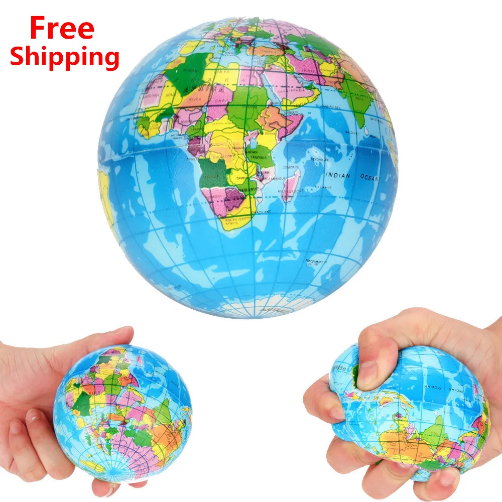 

New Stress Relief Decor World Map Foam Ball Atlas Palm Planet Earth Ball squeeze toy squishy antistress toys for children