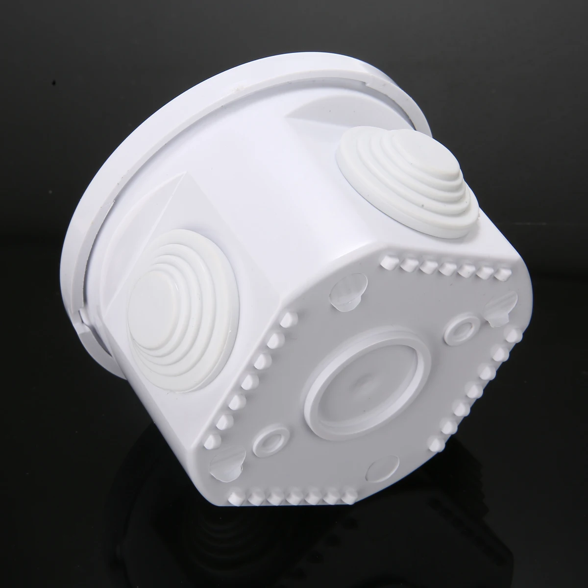 

White Waterproof IP55 Electric Junction Box 80X50mm ABS Plastic Round Enclosure Case Connection Wire Cable Protection