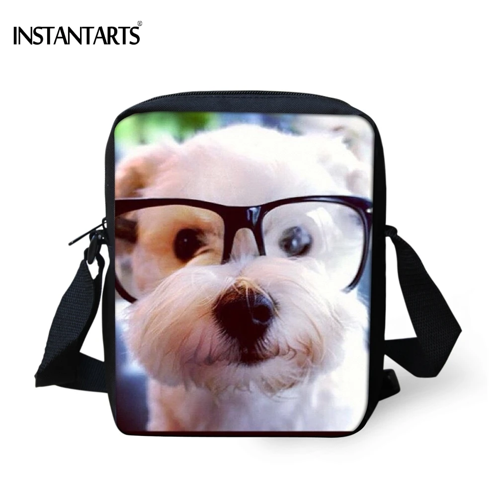 INSTANTARTS لطيف الحيوان كلب صغير طويل الشعر الكلب طباعة المرأة البسيطة Crossbody أكياس عالية الجودة الإناث حقيبة ساعي العلامة التجارية مصمم حقائب INSTANTARTS لطيف الحيوان كلب صغير طويل الشعر الكلب طباعة المرأة البسيطة Crossbody أكياس عالية الجودة الإناث حقيبة ساعي العلامة التجارية مصمم حقائب