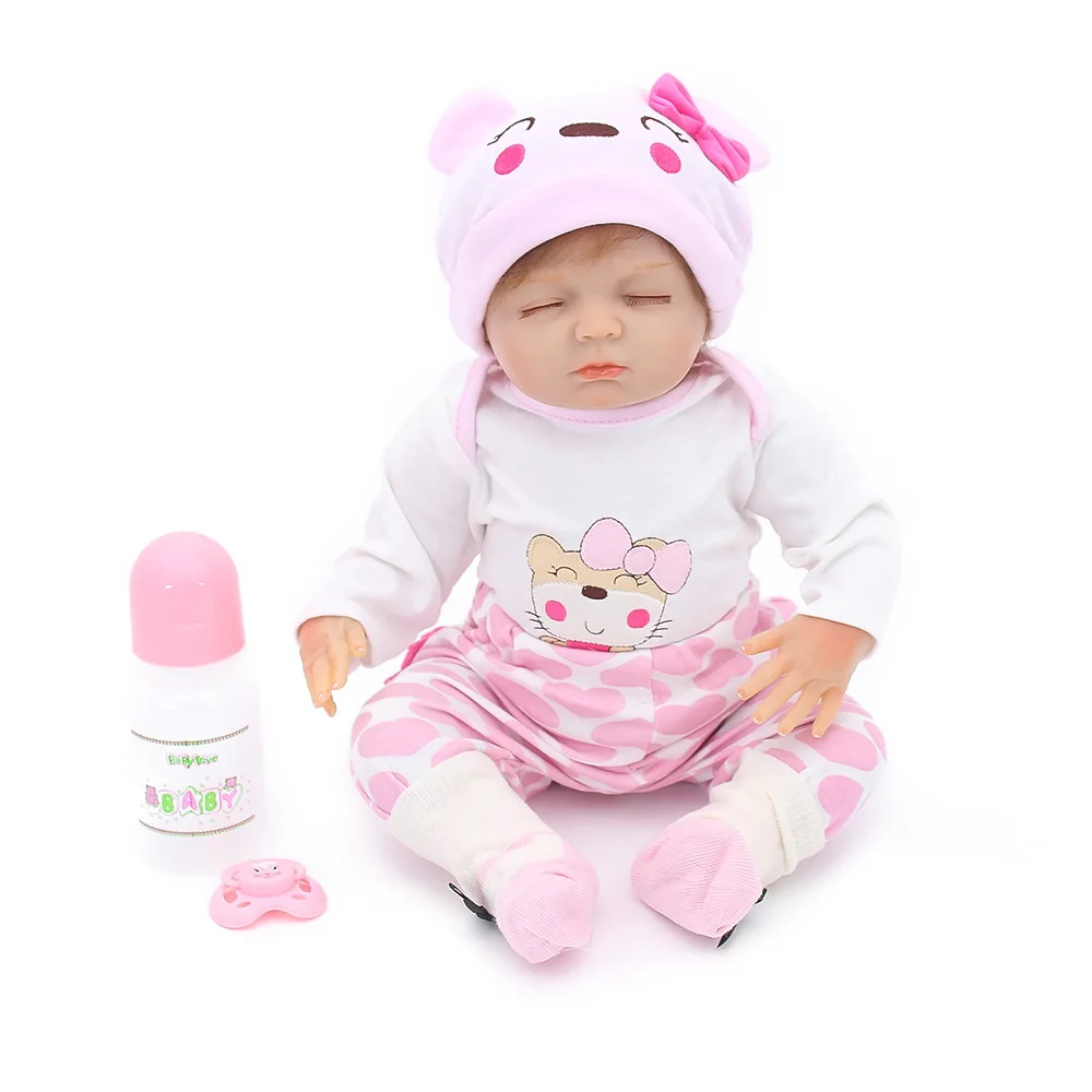 Реалистичные Силиконовые реборн Детские куклы новорожденная девочка кукла Bebes Reborn Малыш Boneca Reborn Brinquedos juguetes 18 "46 см