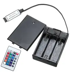 Smuxi DC4.5V мини РФ Управление Лер Батарея коробка с 24 клавиши Дистанционное управление для RGB Светодиодные ленты