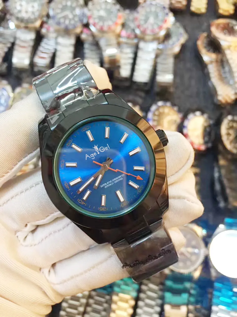 

New Luxury Brand Men Automatic Mechanical Just Watches Stainless Steel Full Black Silver Blue Date Gent's Watch 41mm AAA+