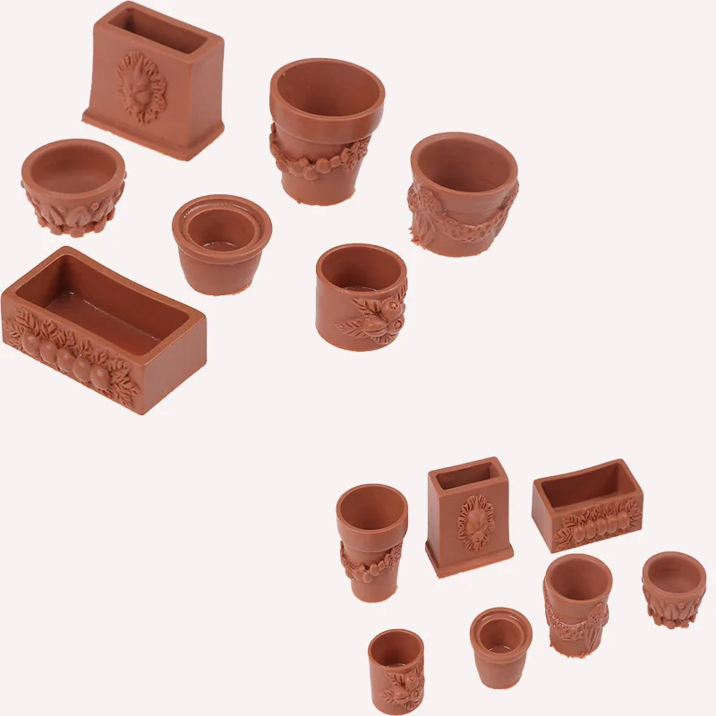 7 шт./компл. для 1/12 кукольный Фея садовый Декор Аксессуары Коллекционные вещи мини миниатюрная фигурка китайского бонсая цветочный горшок