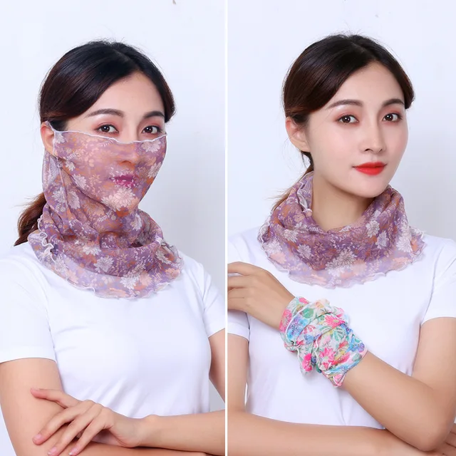 neck warmer scarf women Sunscreen Head scarf Women Head Face Neckscarf ...