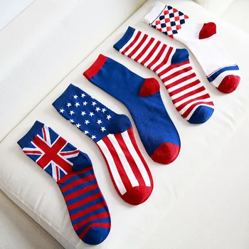 

torx flag stars and stripes pattern knee-high socks men's 100% personality the trend of cotton socks national flag sock